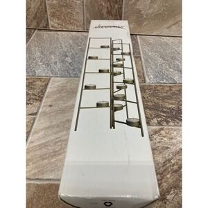Elements Gold Metal Folding Ladder Tea Light Candle Holder 12 Cup Centerpiece